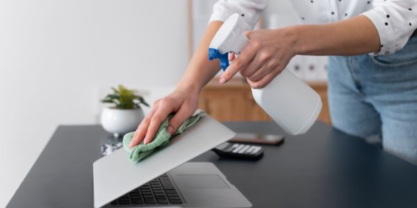 Limpieza de puesto de trabajo en las zonas comunes de un coworking